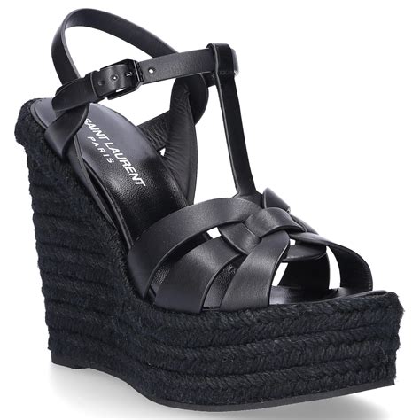 saint laurent leather wedge sandals